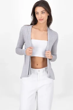 Cárdigan Corto Caída Cascada Manga Larga