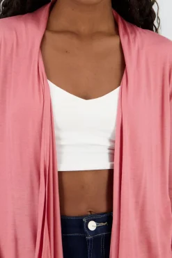 Cárdigan Corto Caída Cascada Manga Larga