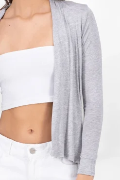 Cárdigan Corto Caída Cascada Manga Larga