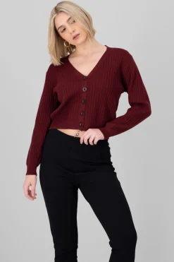 Cárdigan tejido acanalado botones
