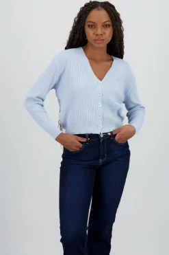 Cárdigan tejido acanalado botones