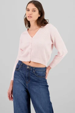 Cárdigan tejido acanalado botones