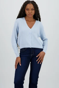 Cárdigan tejido acanalado botones