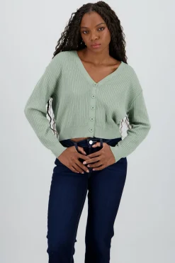 Cárdigan tejido acanalado botones