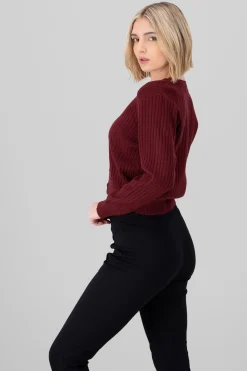 Cárdigan tejido acanalado botones