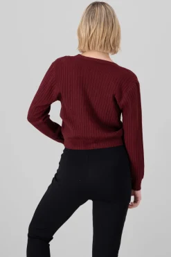 Cárdigan tejido acanalado botones