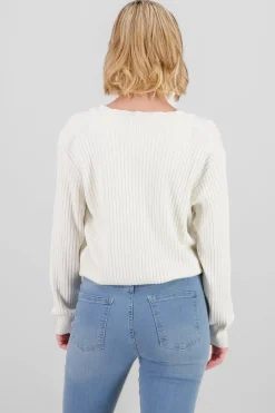 Cárdigan tejido acanalado botones