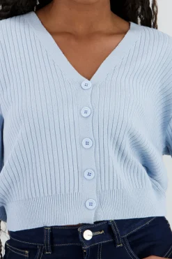 Cárdigan tejido acanalado botones