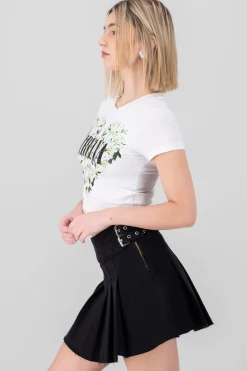 Crop manga corta nirvana flores