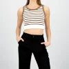 Crop Top De Rayas Sin Manga
