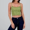 Crop top mini flores detalle flor