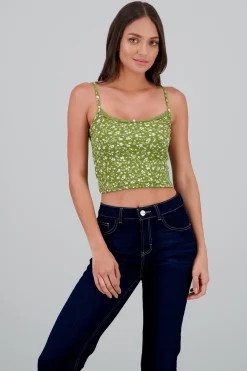 Crop top mini flores detalle flor
