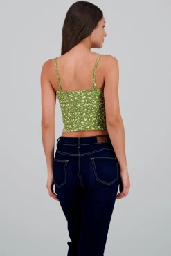 Crop top mini flores detalle flor