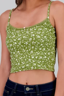 Crop top mini flores detalle flor