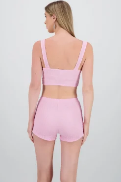 Crop top tirantes textura