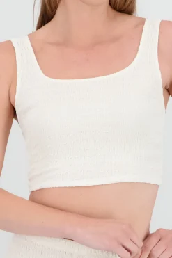 Crop top tirantes textura
