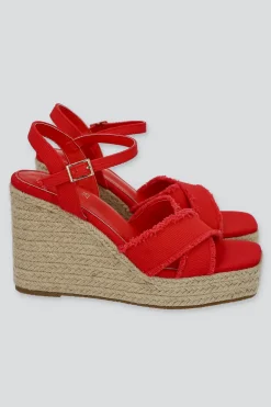 Cuña punta cuadrada borde deshilado