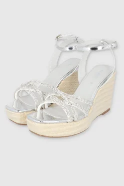 Cuña Yute Tiras Brillos