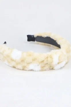 Diadema Ancha Peluche Puntos