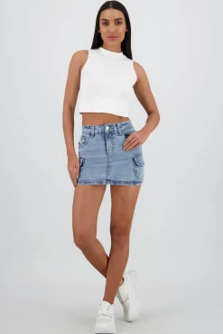 Falda cargo 2 bolsas con pinzas