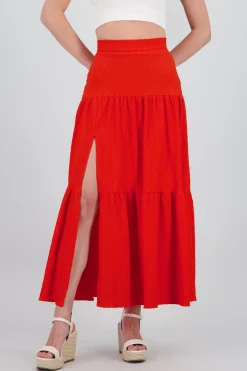 Falda maxi abertura olán