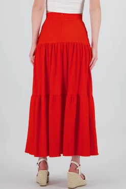 Falda maxi abertura olán