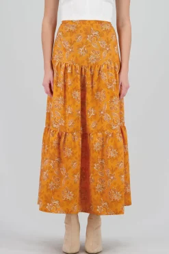 Falda maxi olanes estampado flores