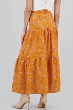 Falda maxi olanes estampado flores