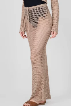 Falda maxi red tejido