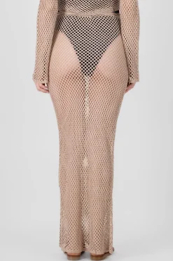 Falda maxi red tejido