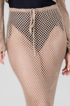 Falda maxi red tejido