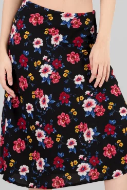 Falda midi flores
