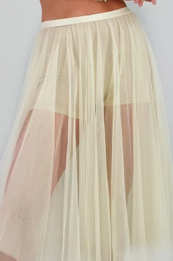 Falda midi mesh polkas