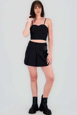 Falda mini detalle doble hevilla