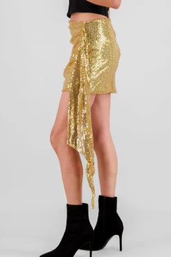Falda mini lentejuelas detalle estola