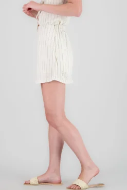 Falda mini rayas de lino