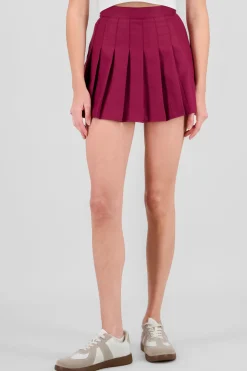 Falda mini tableada lisa