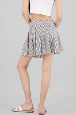 Falda mini tableada rayas textura