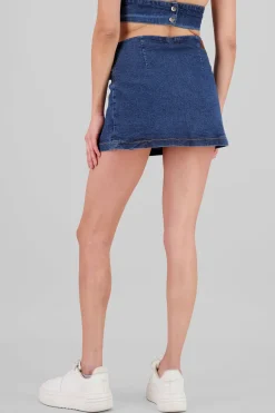 Falda short abertura con cinto