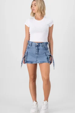 Falda short cargo tiras ajustables
