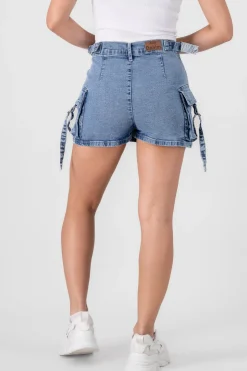 Falda short cargo tiras ajustables