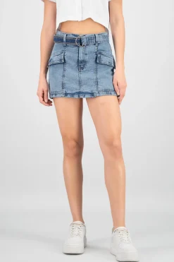 Falda short cinto 2 bolsas