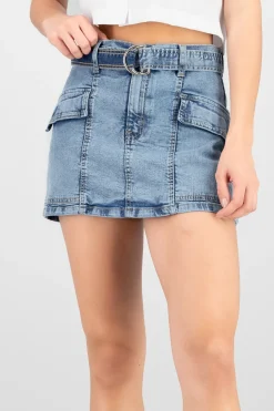 Falda short cinto 2 bolsas