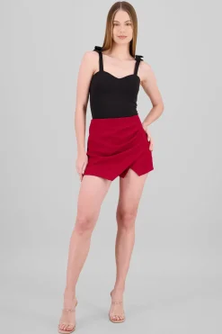 Falda short corte asimetrico pret ancha hypsters