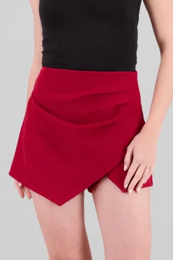 Falda short corte asimetrico pret ancha hypsters