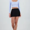 Falda short detalle tableada