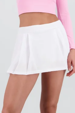 Falda short detalle tableada