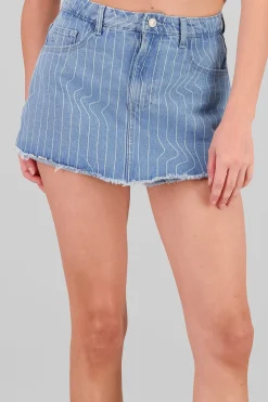 Falda short rayada