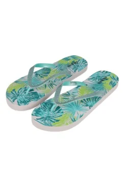Flip flop brillos hojas tropicales