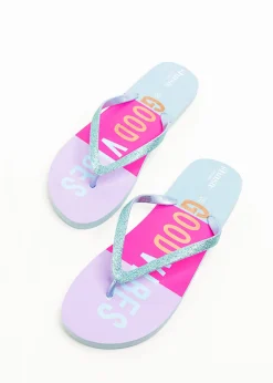 Flip flop good vibes glitter